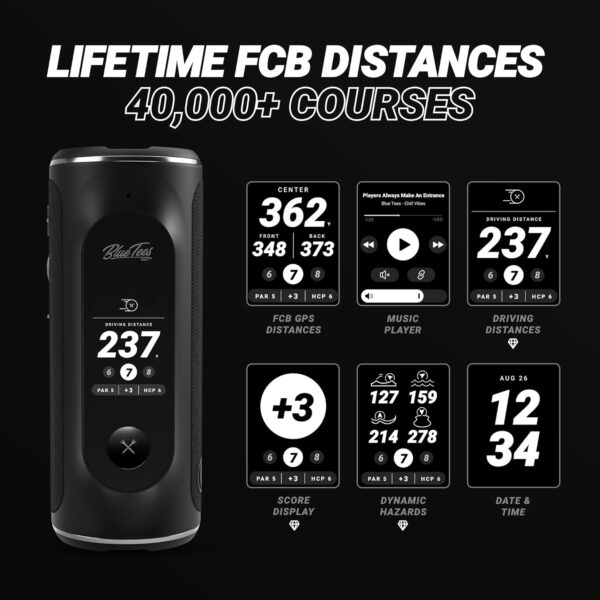 Blue Tees Golf Player+ GPS Speaker with Touch Screen Display - Image 5
