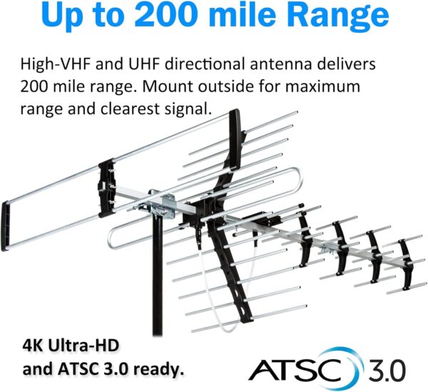 Five Star Outdoor HDTV Antenna up to 200 Mile Long Range - Image 7