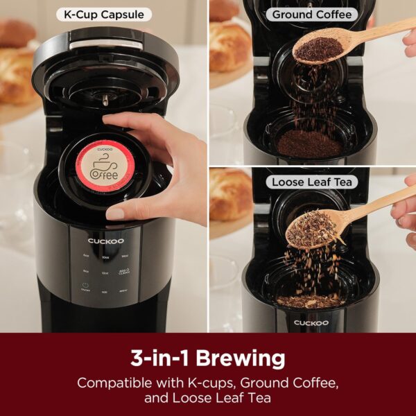 CUCKOO Single Serve Coffee Maker for K-Cup Ground Beans & Loose-Leaf Tea - Image 5